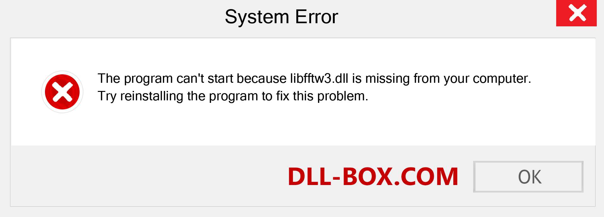  libfftw3.dll file is missing?. Download for Windows 7, 8, 10 - Fix  libfftw3 dll Missing Error on Windows, photos, images